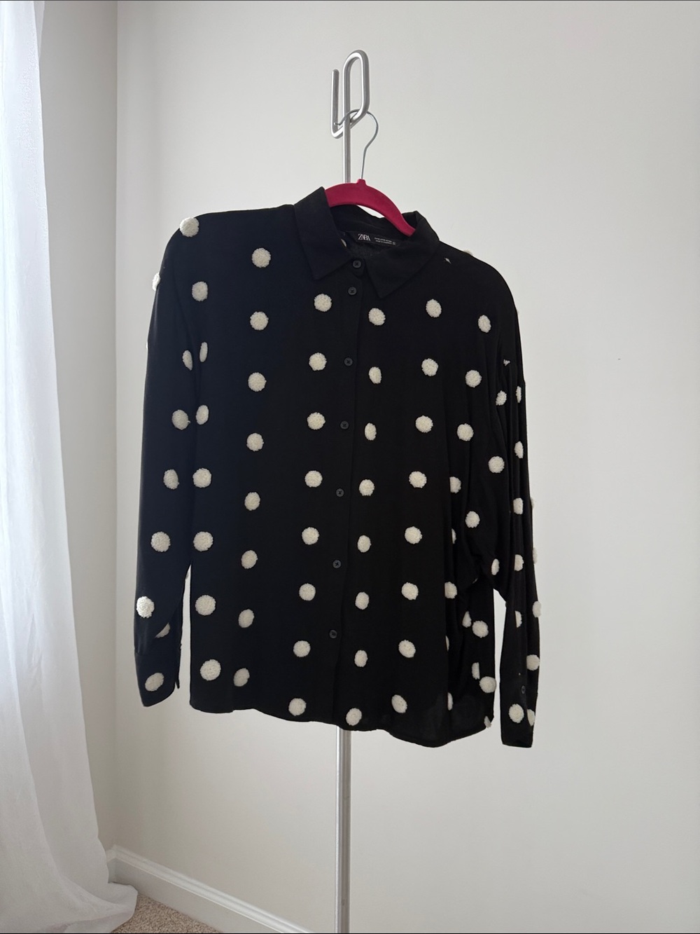 Zara dolman polka dot blouse S